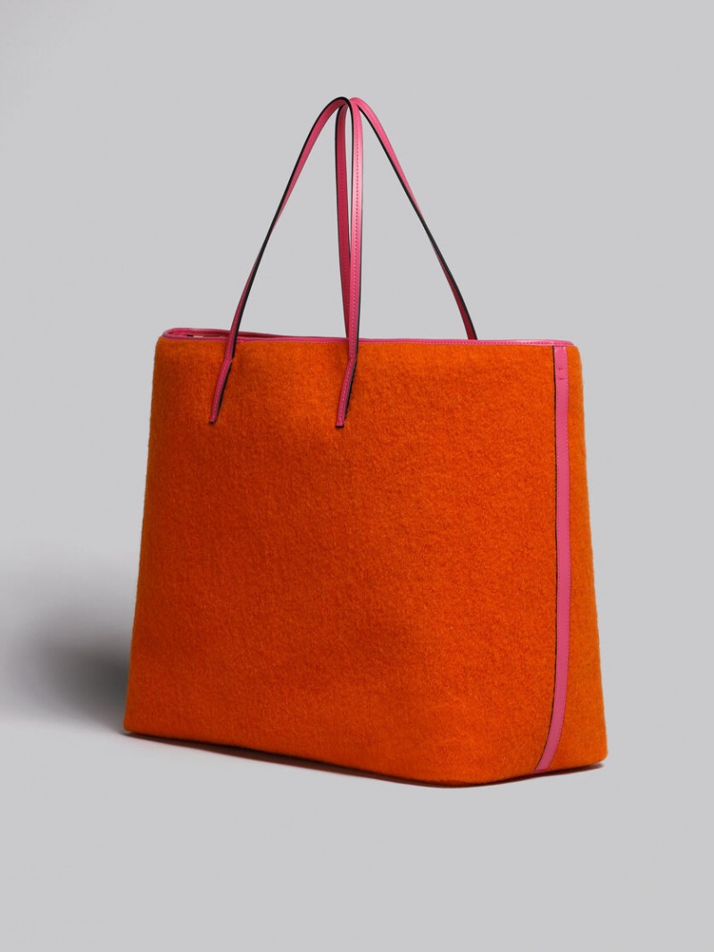 Marni Medium Reversible Janus Shopping Bag Orange | SSEVO55757