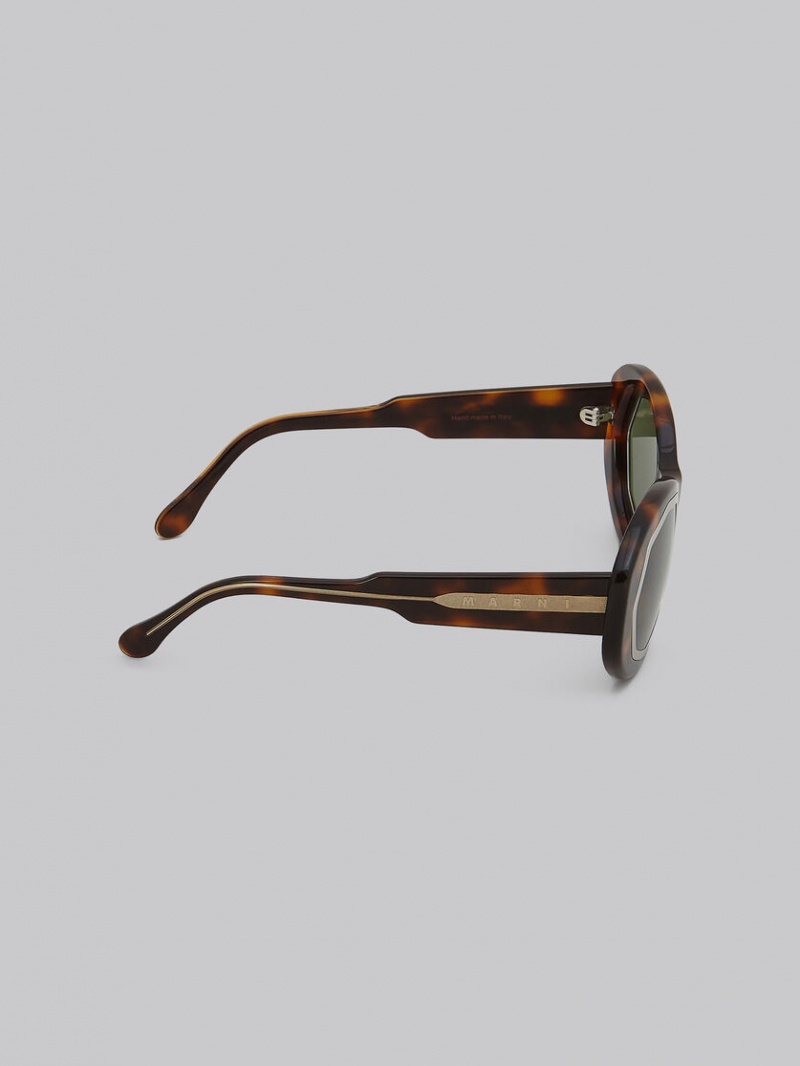 Marni Mount Brumo Acetate Bruna Gröna | LSETR52291