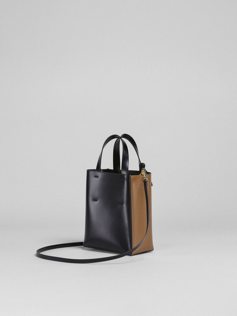 Marni Museo Mini Bag Läder Svarta Bruna | LSESX57453