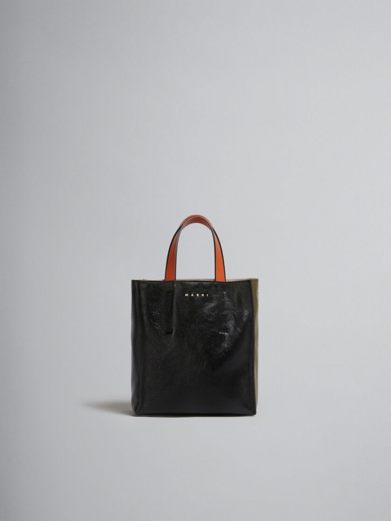 Marni Museo Soft Mini Bag Läder Svarta Gröna | TSEWZ64818