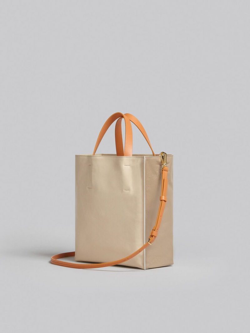 Marni Museo Soft Small Bag Läder Grå Gröna Beige | ASEDF81376