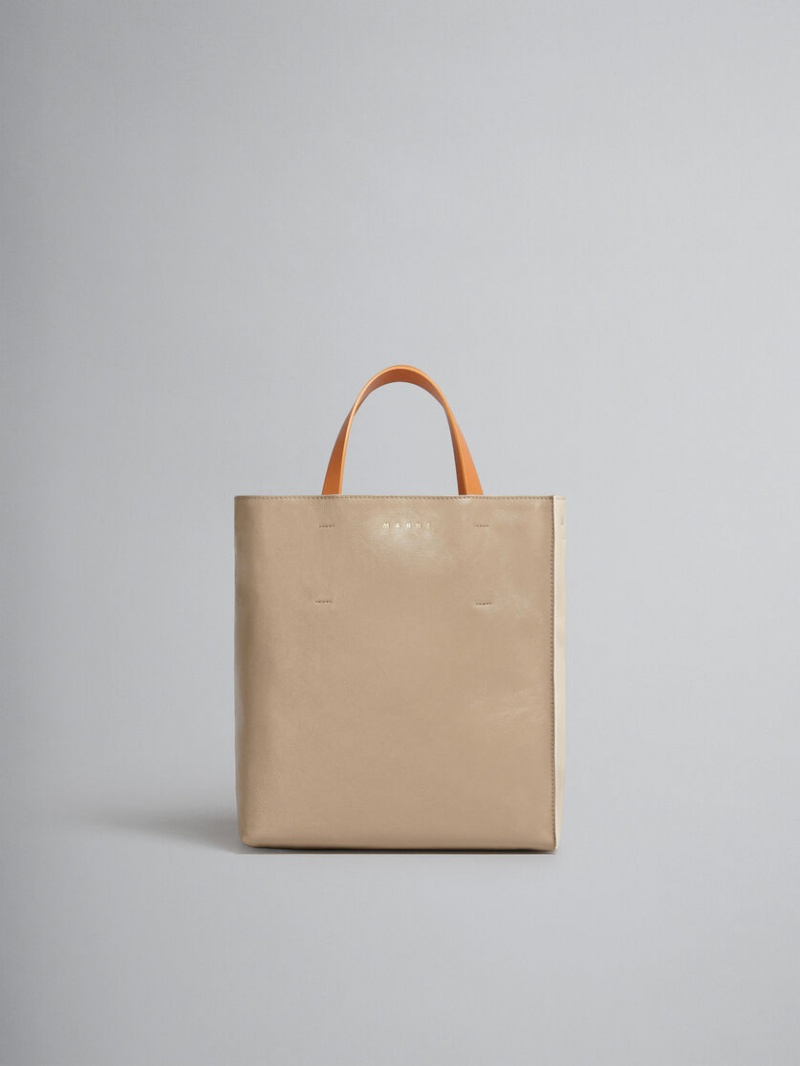 Marni Museo Soft Small Bag Läder Grå Gröna Beige | ASEDF81376