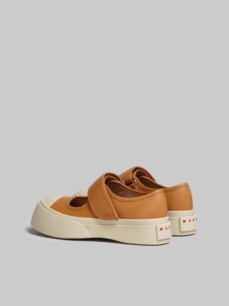 Marni Nappa Läder Mary Jane Sneaker Bruna | LSESX26896