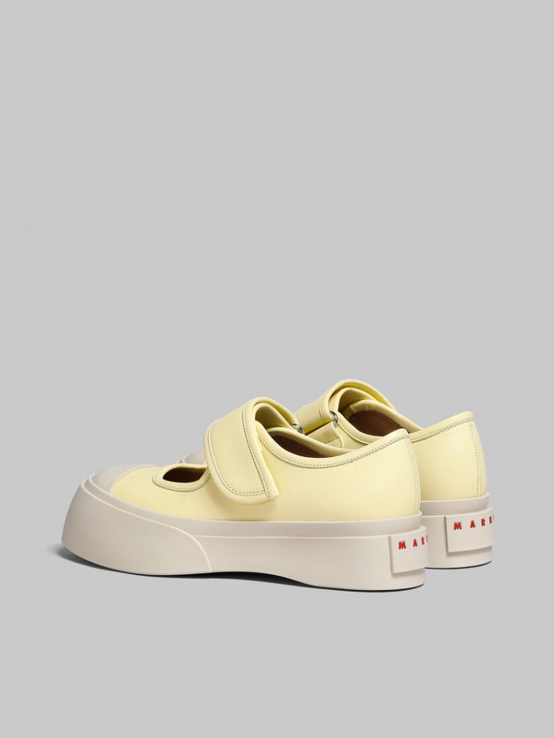 Marni Nappa Läder Mary Jane Sneaker Ljusgula | SENEJ57075