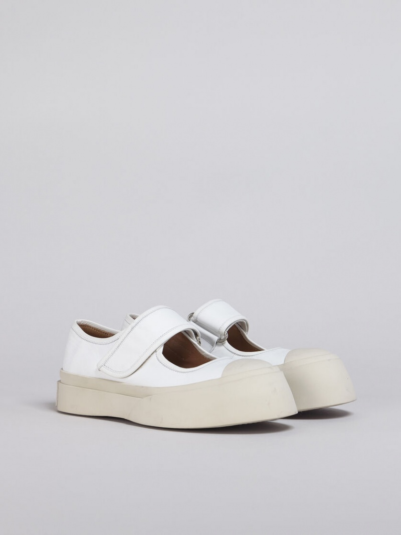 Marni Nappa Läder Mary Jane Sneaker Vita | SENZX95221