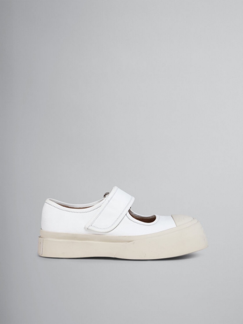 Marni Nappa Läder Mary Jane Sneaker Vita | BSESO11396