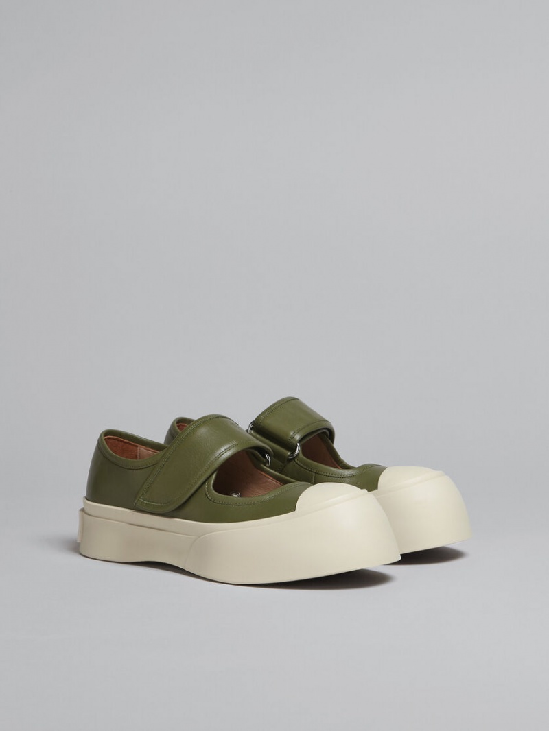 Marni Nappa Läder Pablo Mary-jane Sneaker Gröna | SEZPD84256