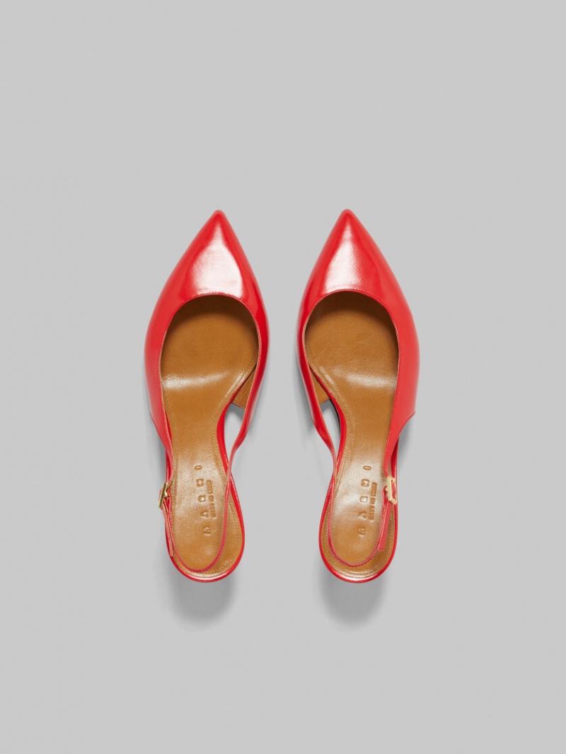 Marni Palmellato Läder Rhythm Slingback Röda | GSEUC72019