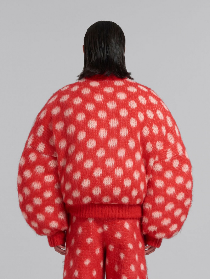 Marni Puffy Mohair Jumper With Polka Dots Röda | SEJVR68948