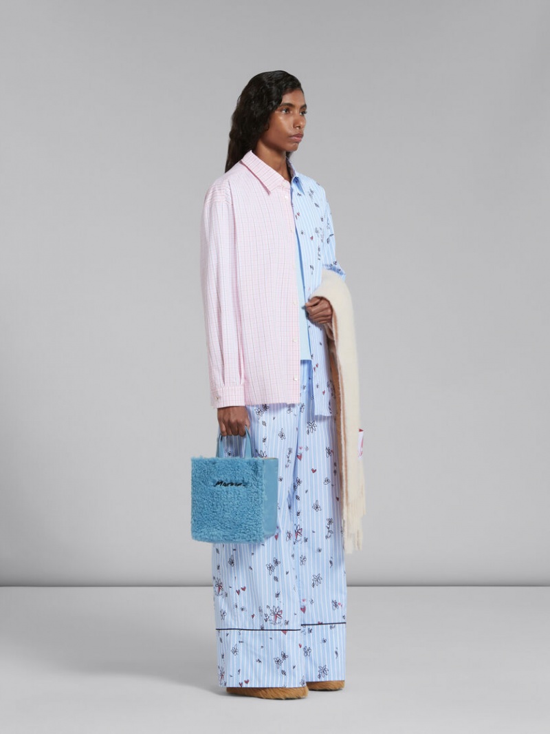 Marni Randig Pyjama Trousers With Magic Garden Print Blå | SEEAH61493