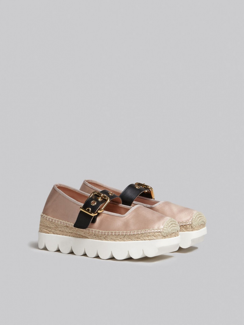 Marni Satin Petal Espadrillas Rosa | BSESO44546