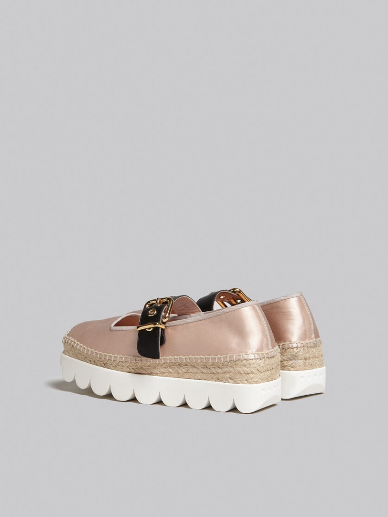 Marni Satin Petal Espadrillas Rosa | BSESO44546