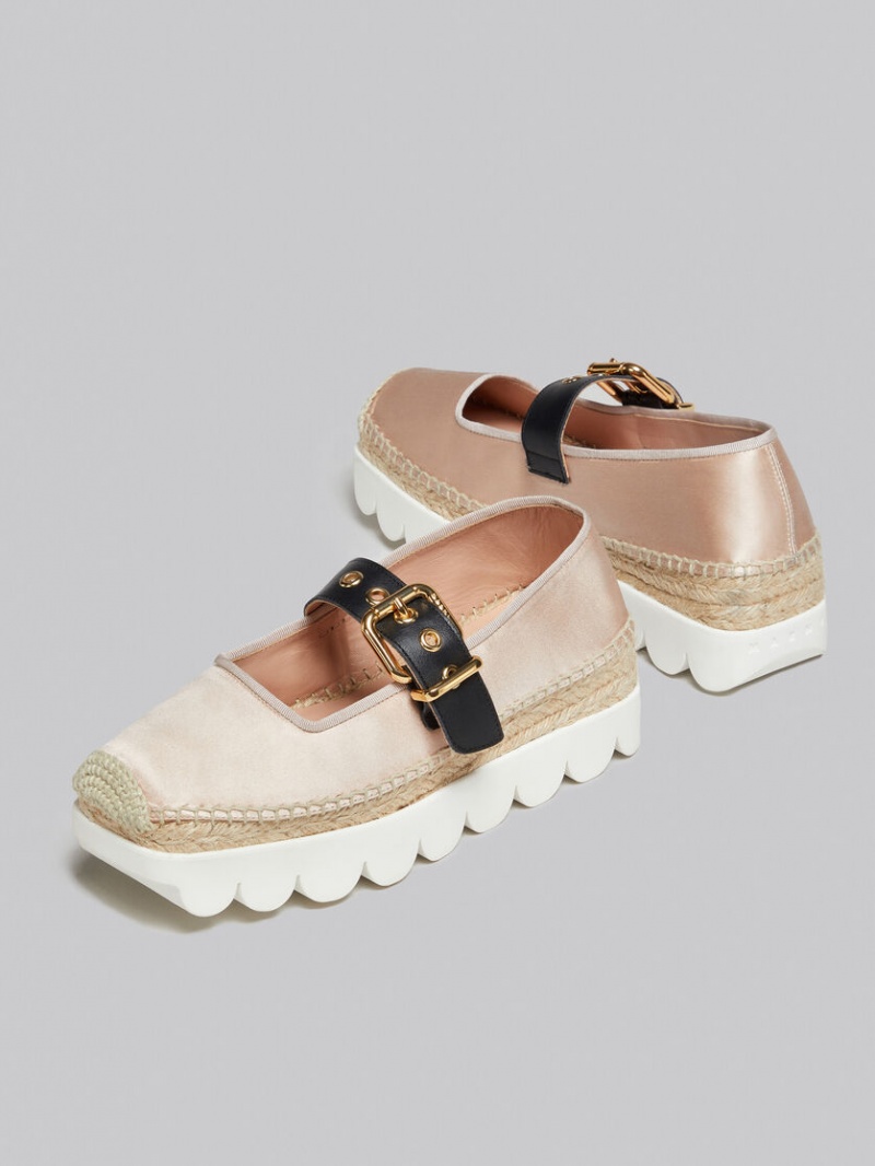 Marni Satin Petal Espadrillas Rosa | BSESO44546