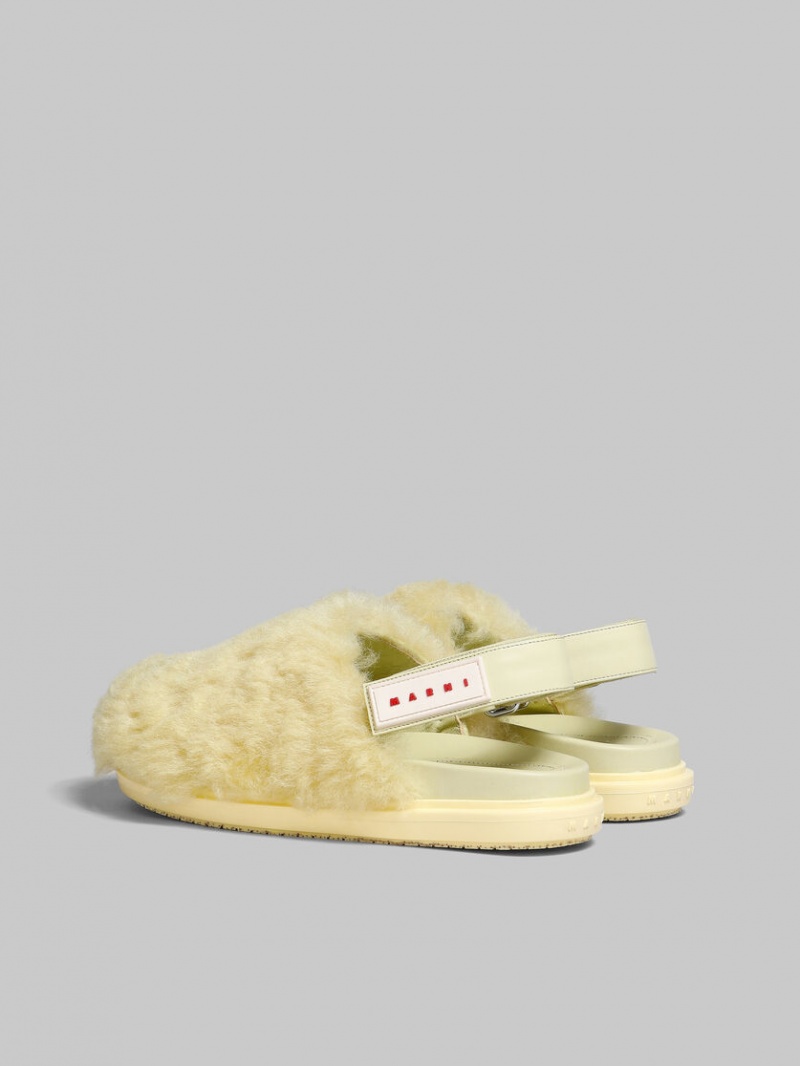 Marni Shearling Sabot Ljusgula | SECIF97006