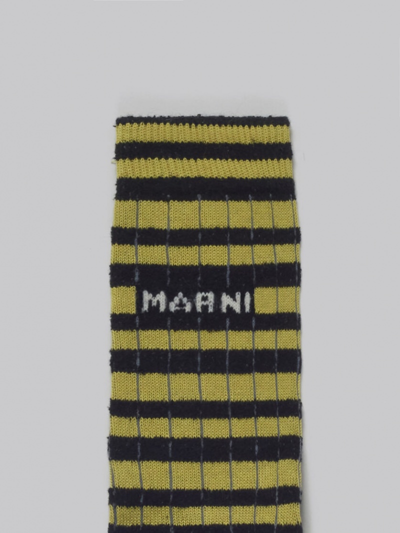 Marni Socks With Terry Stripes Gröna Svarta | DSEVO77673