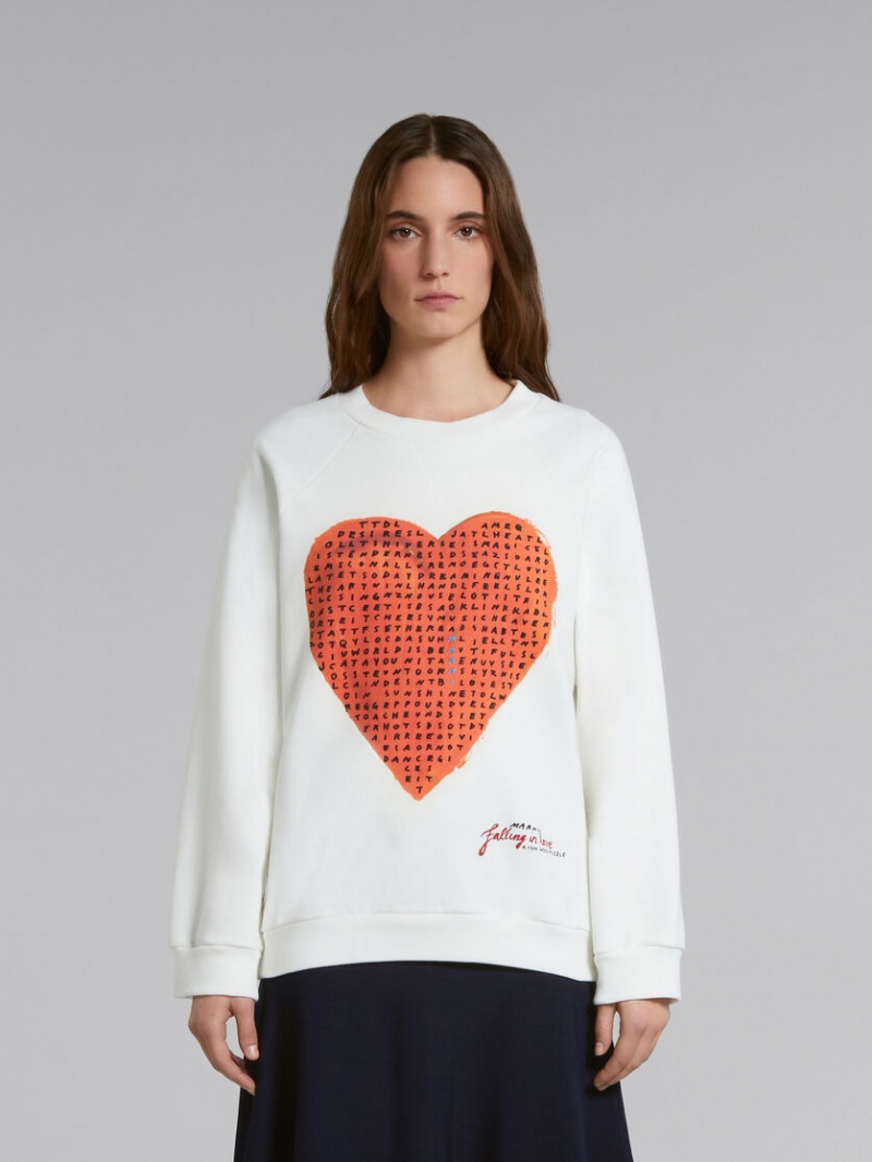 Marni Sweatshirt With Wordsearch Heart Print Vita | SENZX14447