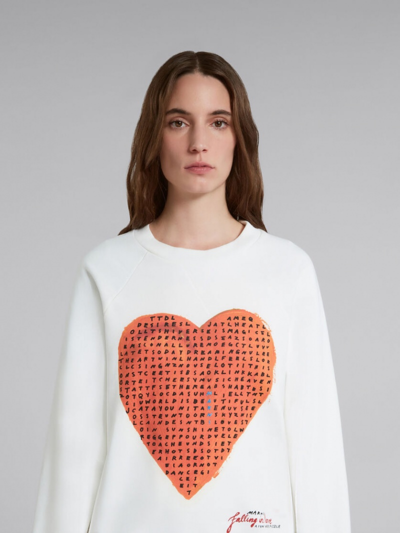 Marni Sweatshirt With Wordsearch Heart Print Vita | SENZX14447