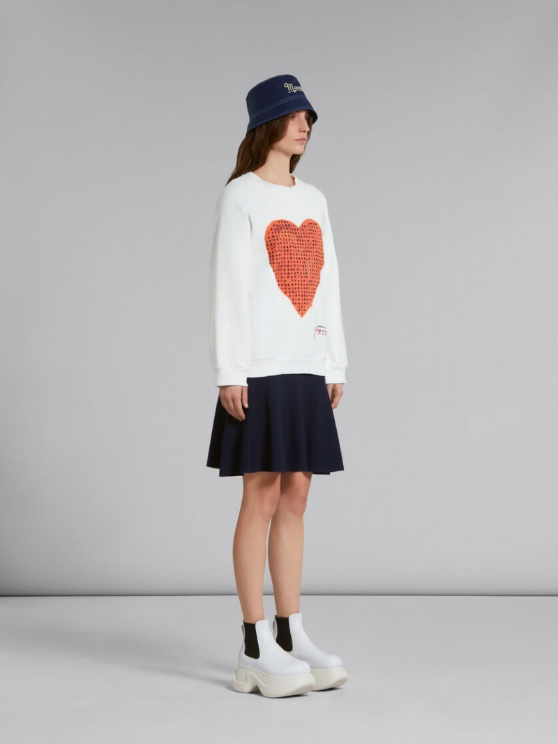 Marni Sweatshirt With Wordsearch Heart Print Vita | SENZX14447