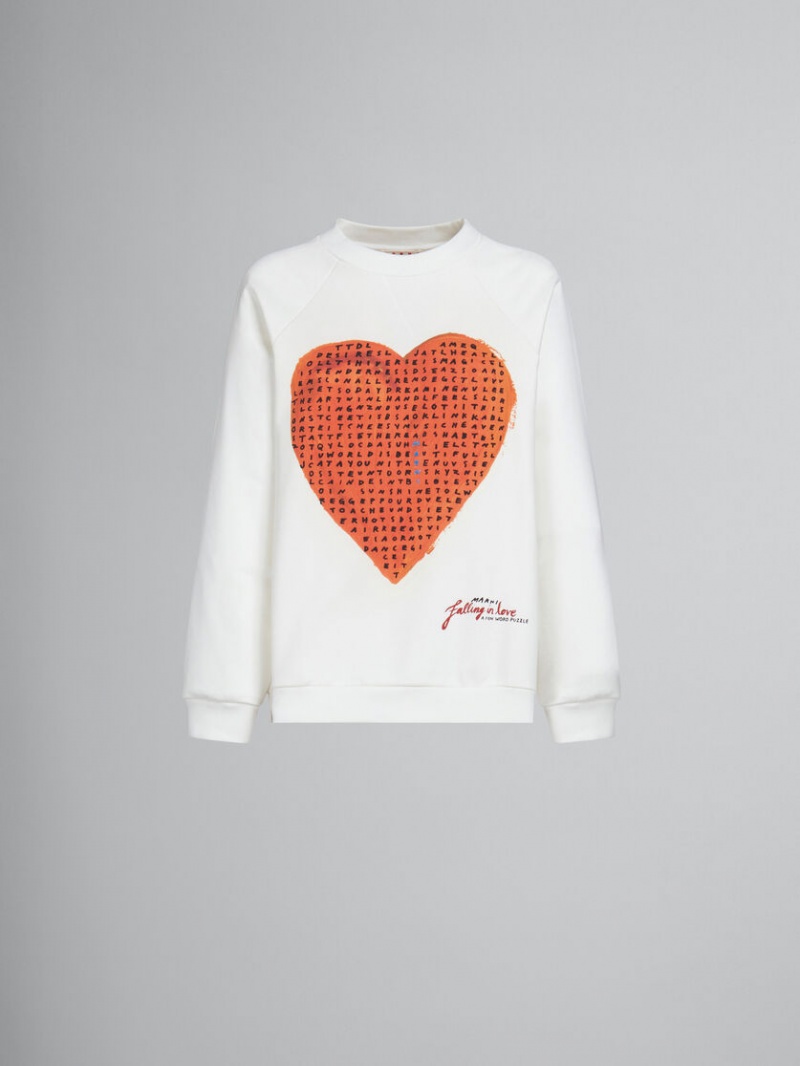 Marni Sweatshirt With Wordsearch Heart Print Vita | SENZX14447