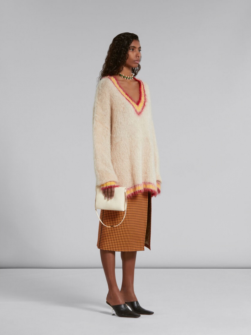 Marni Tan Mohair Jumper With Randig Trims Bruna | DSEKV70014