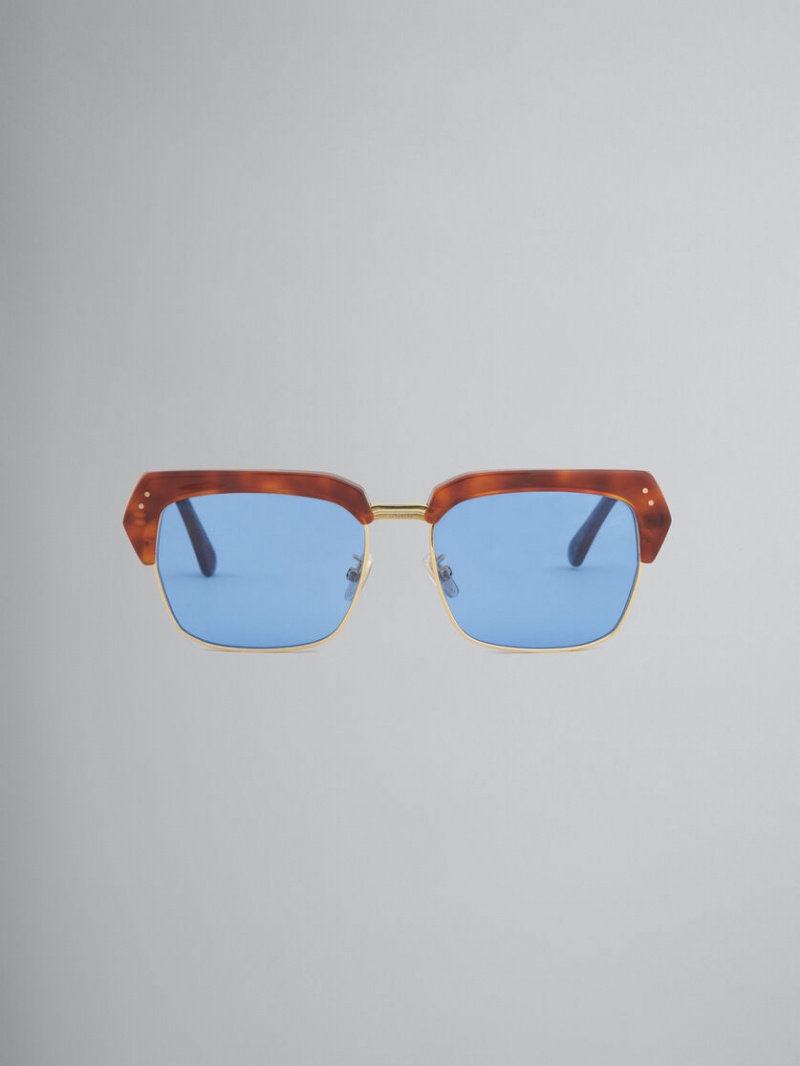 Marni Three Gorges Metal And Acetate Blå | SEJVR18699