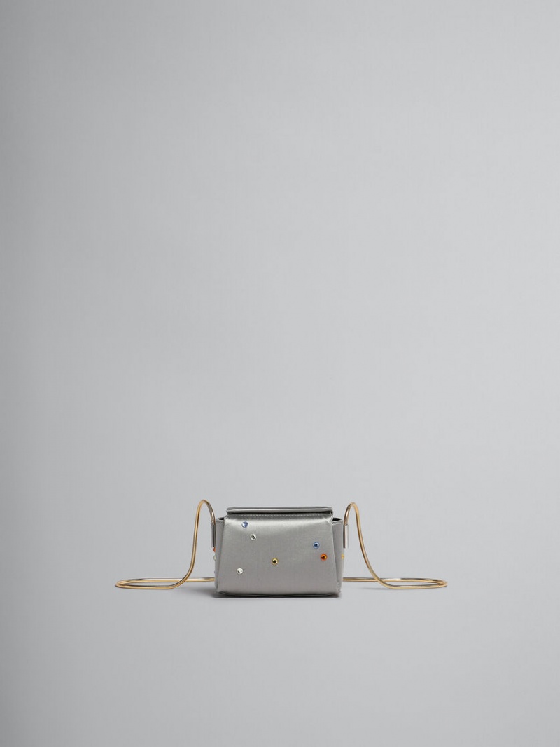 Marni Toggle Mini Bag Satin Grå | GSEUC29801