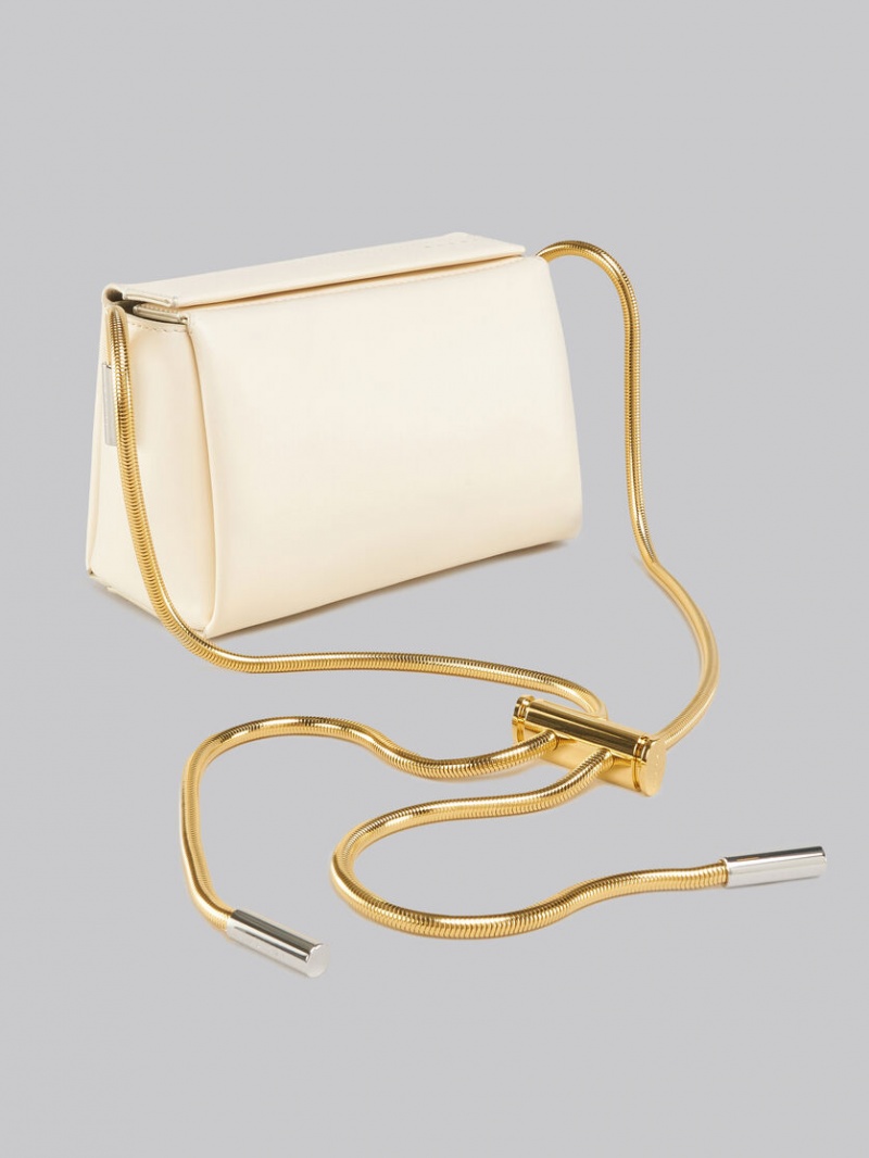 Marni Toggle Small Bag Läder Vita | BSESD69318