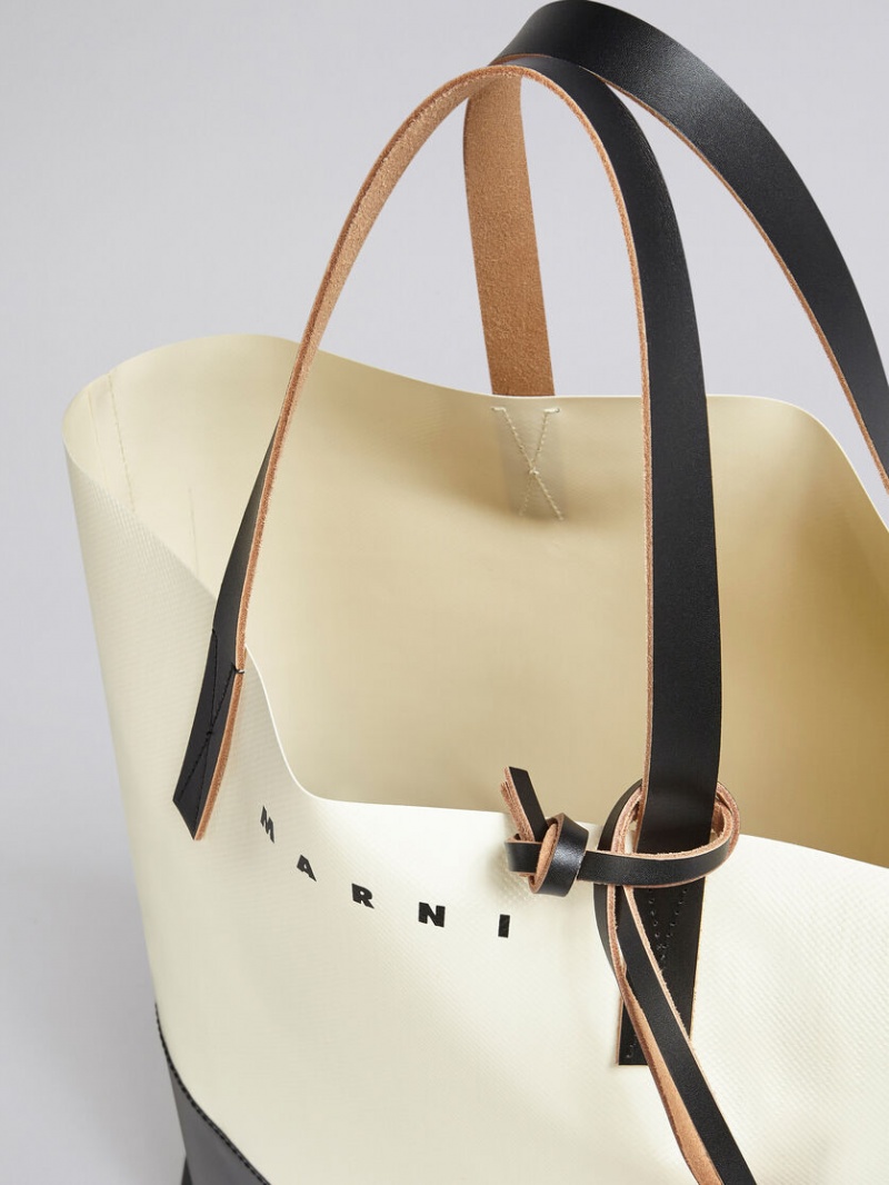 Marni Tribeca Shopping Bag Vita Svarta | FSEUI25320