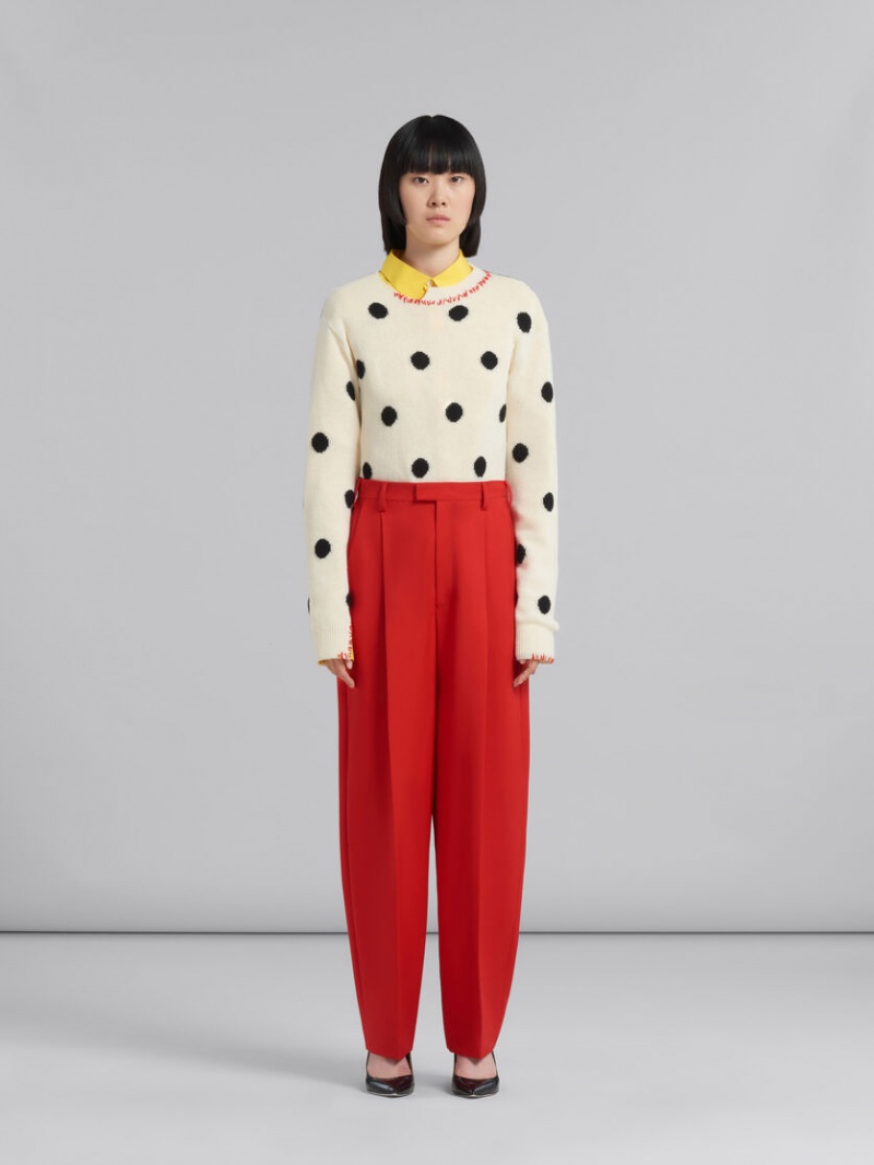 Marni Tropical Ull Tailored Trousers Röda | XSEGW12946