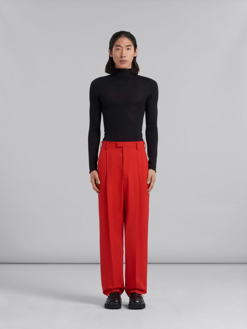 Marni Tropical Ull Tailored Trousers Röda | SEZPD43261