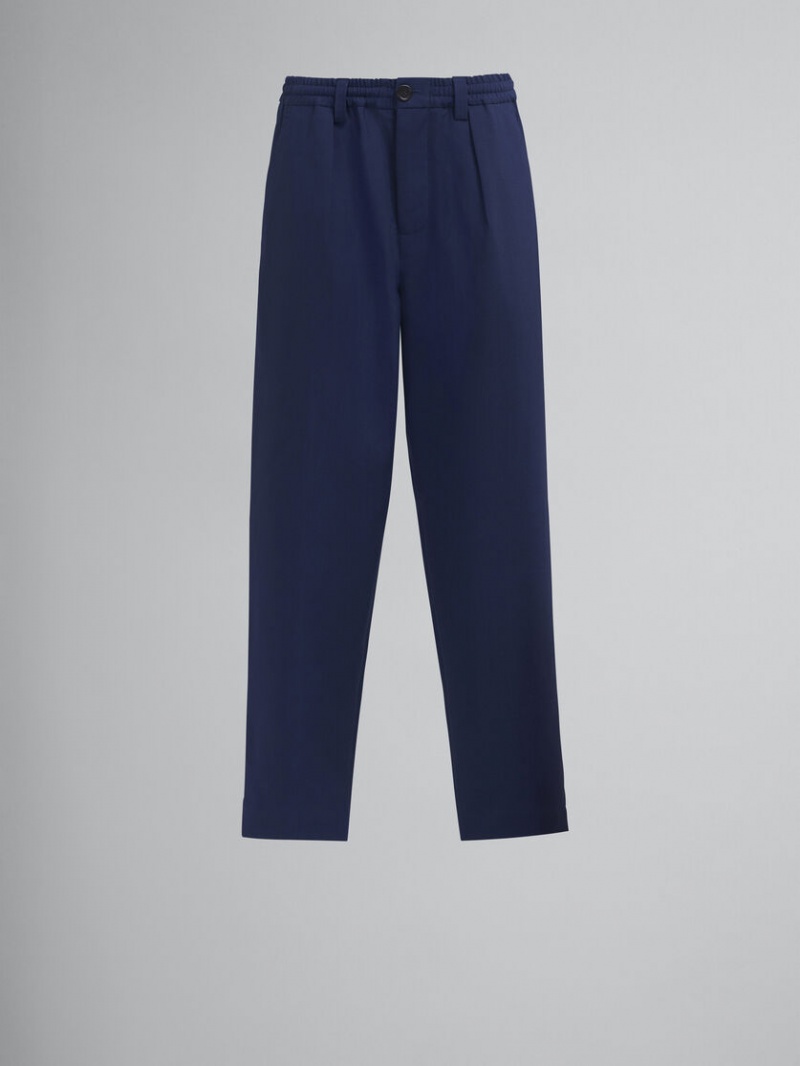 Marni Tropical Ull Trousers Blå | YSEGT33835