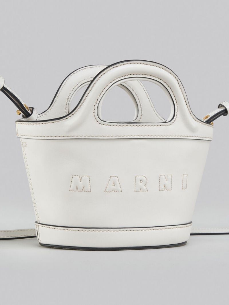 Marni Tropicalia Micro Bag Läder Vita | PSEER75920