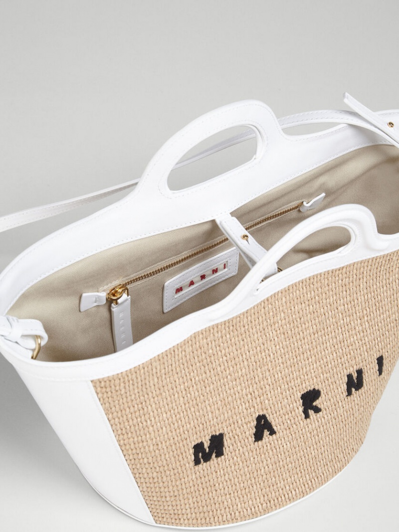 Marni Tropicalia Small Bag Läder And Raffia Vita | SEEGJ43453