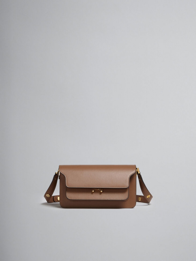 Marni Trunk Bag E/W In Läder Bruna | GSEEC98187