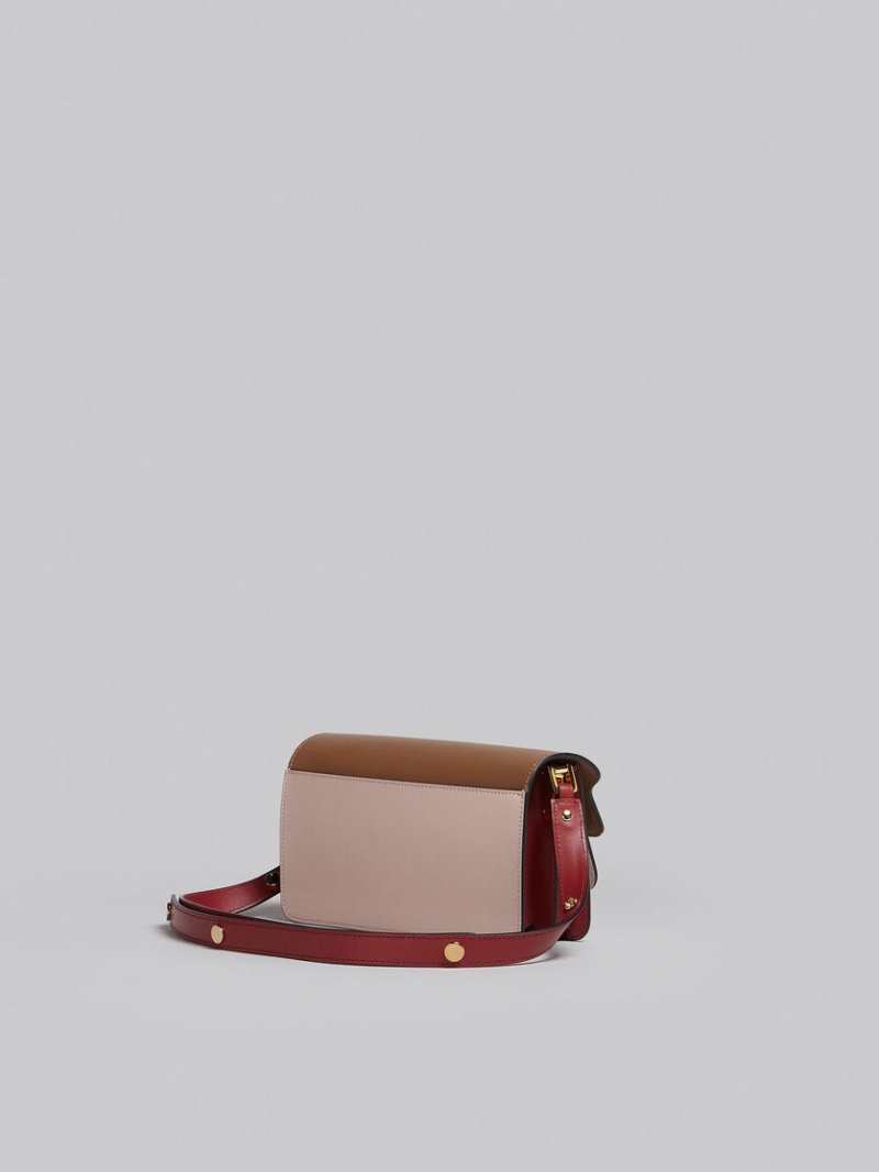 Marni Trunk Bag E/W Läder Bruna Rosa Röda | USEND24538