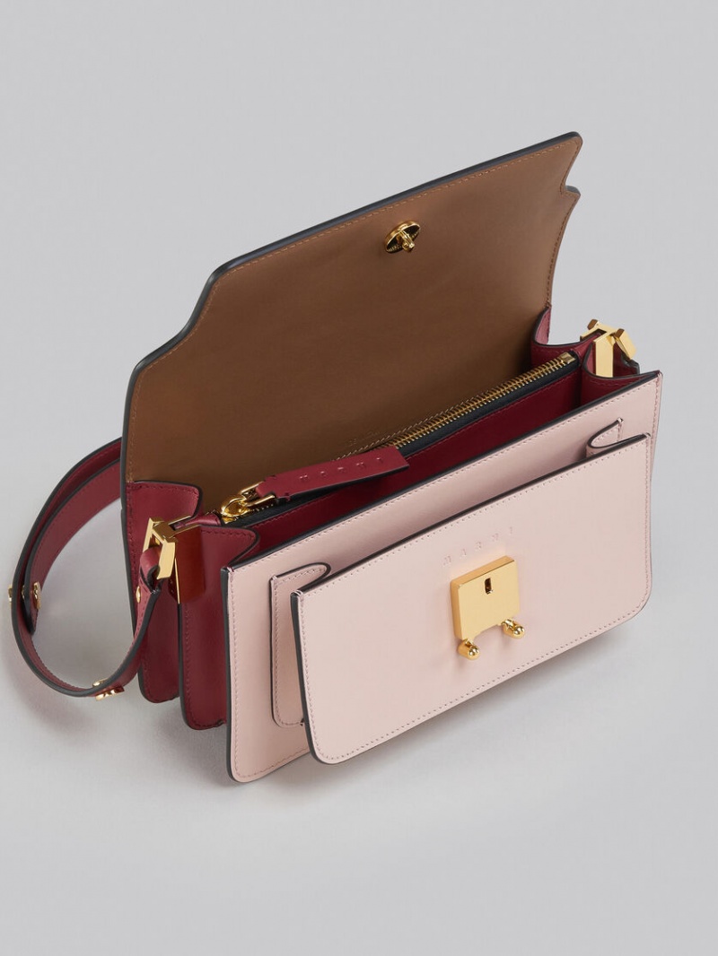 Marni Trunk Bag E/W Läder Bruna Rosa Röda | USEND24538