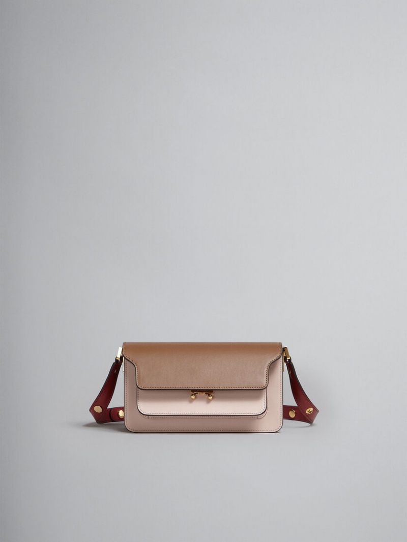 Marni Trunk Bag E/W Läder Bruna Rosa Röda | USEND24538