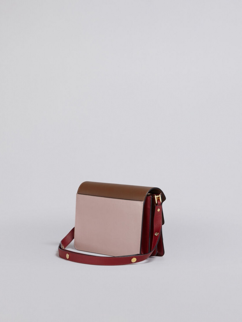 Marni Trunk Medium Bag Läder Bruna Rosa Röda | ASEWC32562