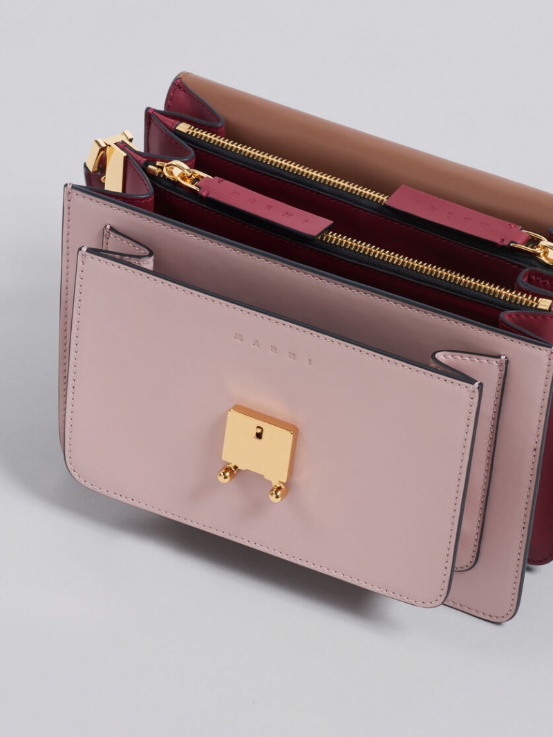 Marni Trunk Medium Bag Läder Bruna Rosa Röda | ASEWC32562