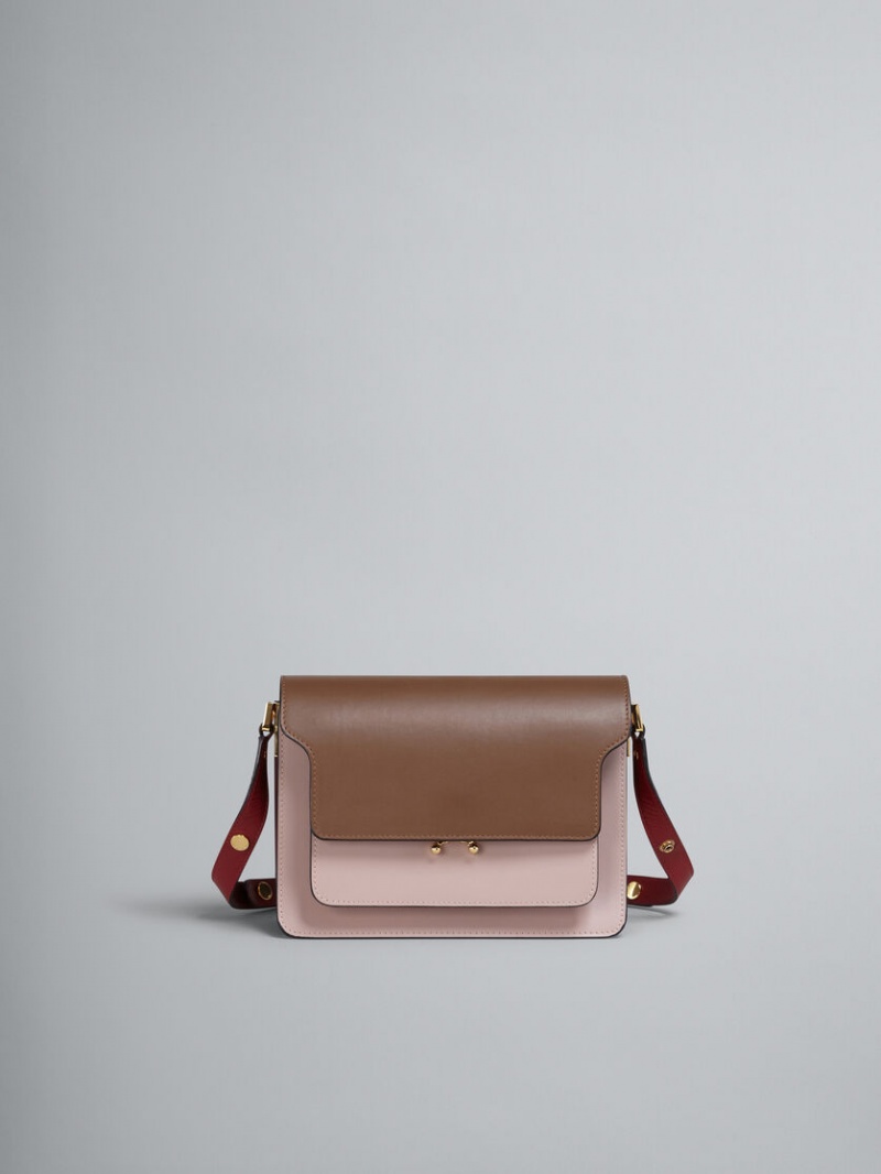 Marni Trunk Medium Bag Läder Bruna Rosa Röda | ASEWC32562