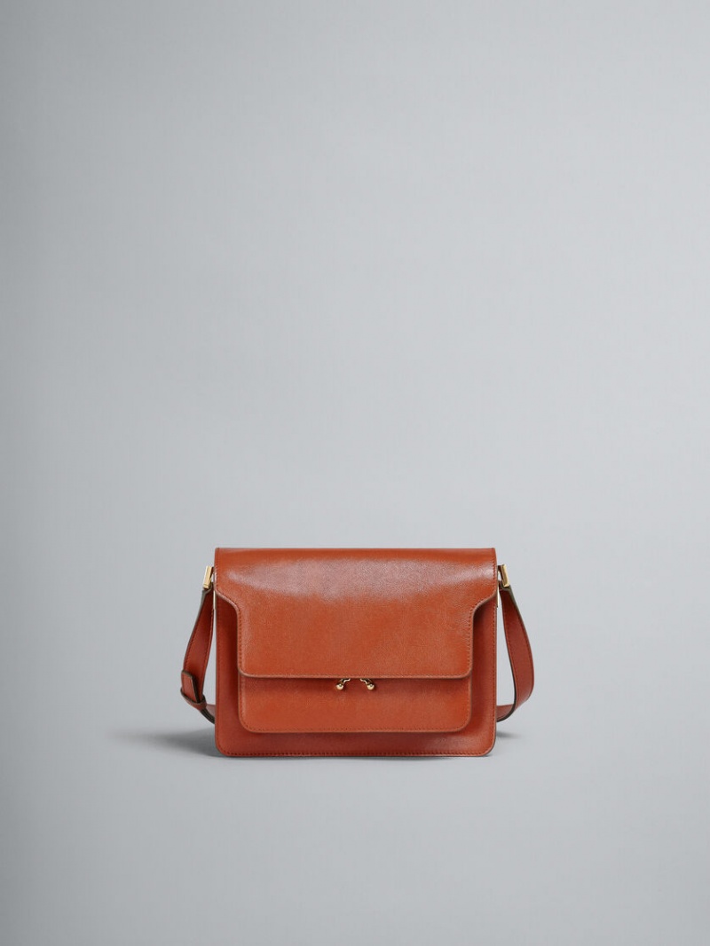 Marni Trunk Soft Medium Bag Läder Bruna | SEJVR67752