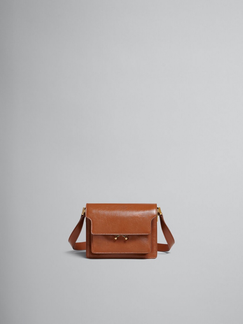 Marni Trunk Soft Mini Bag Läder Bruna | TSEPQ85913