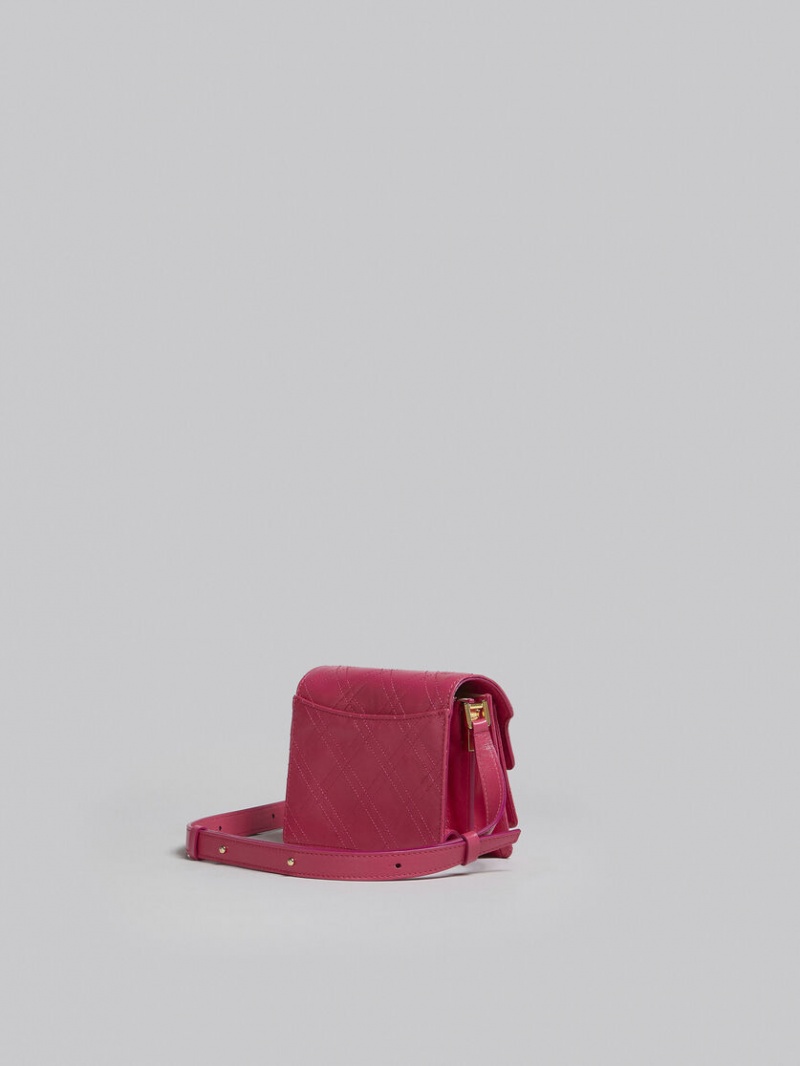 Marni Trunk Soft Mini Bag Läder Fuchsia | SEEGJ14967