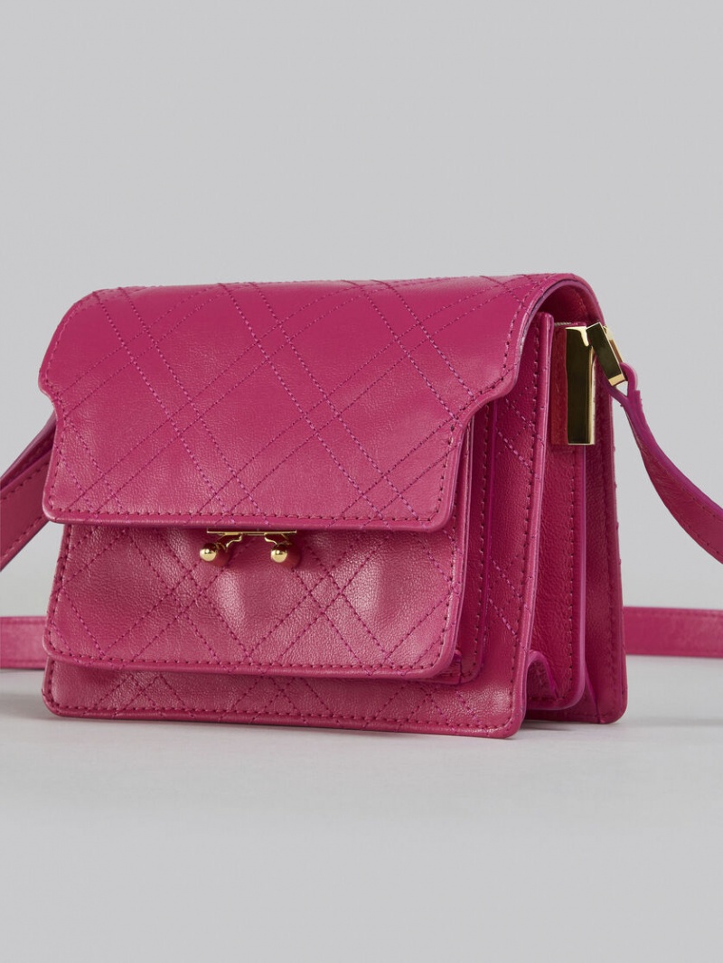 Marni Trunk Soft Mini Bag Läder Fuchsia | SEEGJ14967