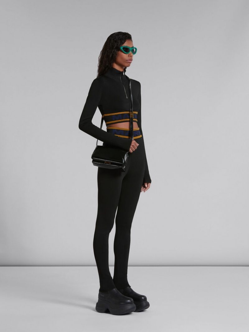 Marni Turtleneck With Logo Hem Svarta | FSEUI19904