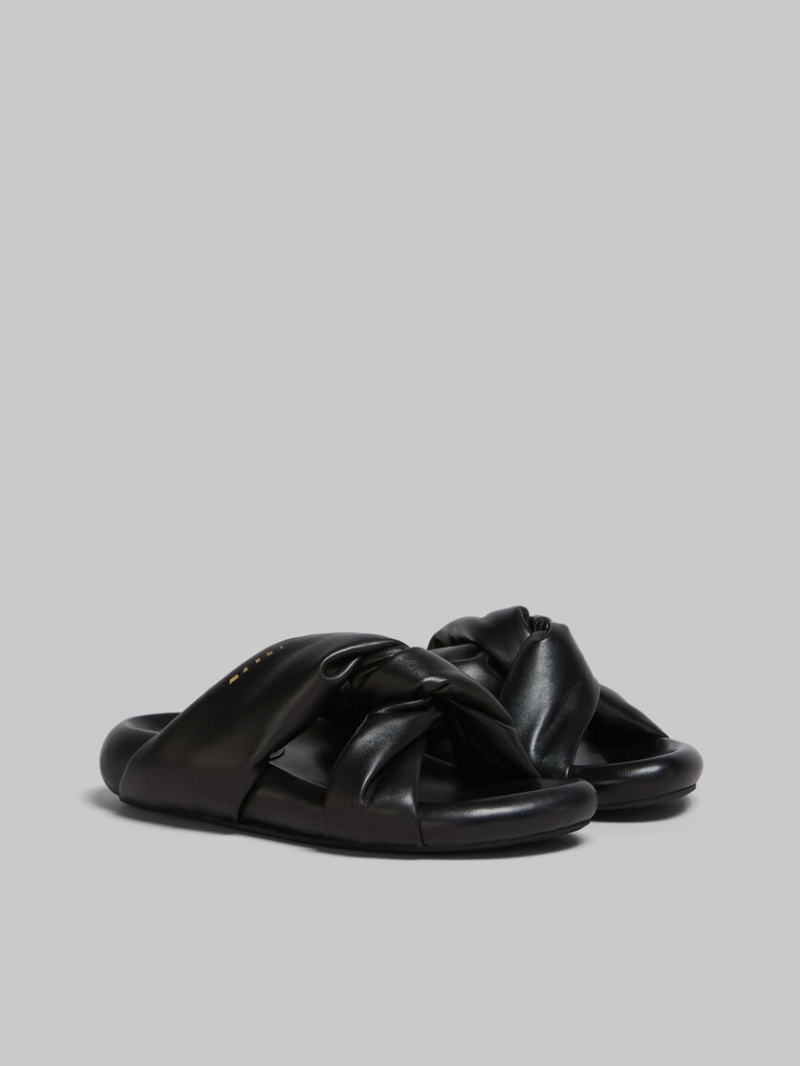 Marni Twisted Läder Bubble Sandal Svarta | BSESO98673