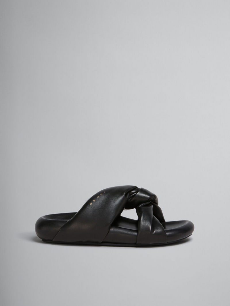 Marni Twisted Läder Bubble Sandal Svarta | BSESO98673