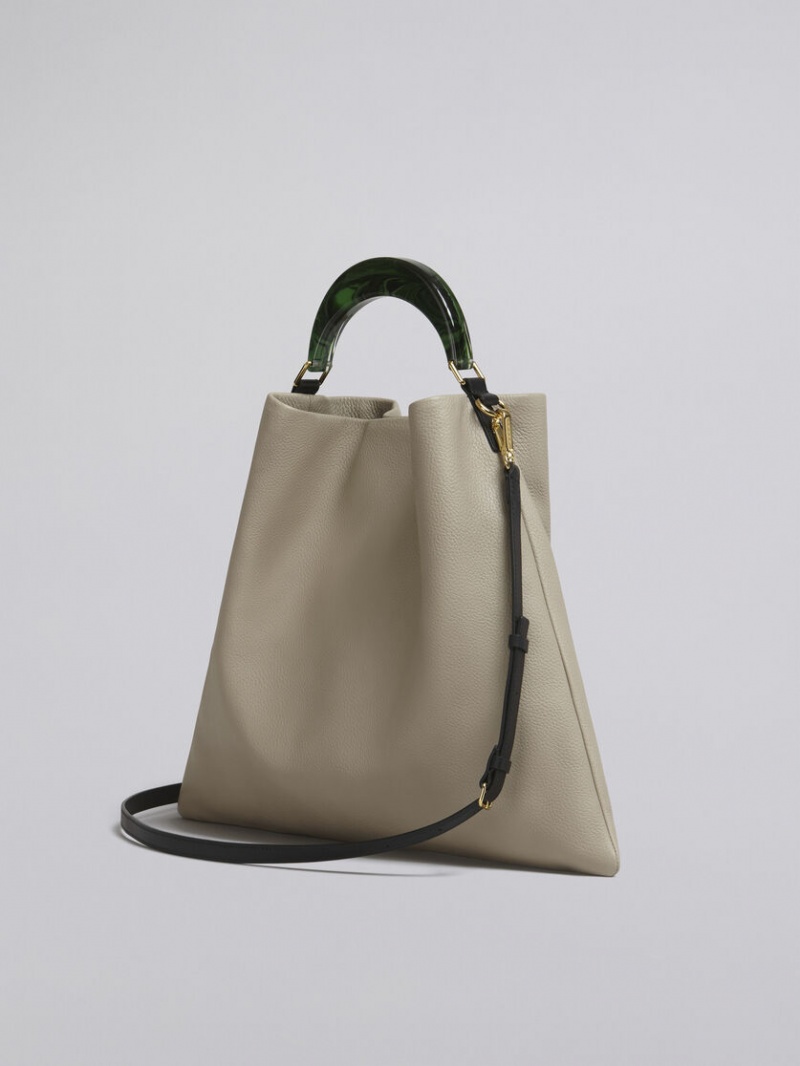 Marni Venice Medium Bag Läder Beige | FSEUI53215