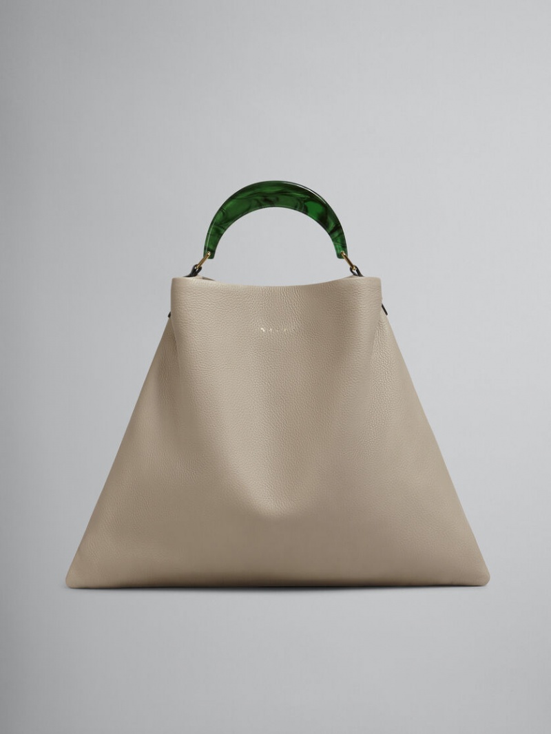 Marni Venice Medium Bag Läder Beige | FSEUI53215