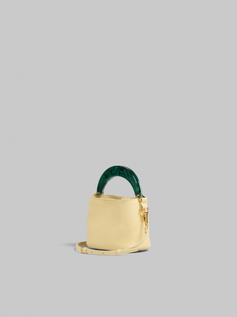 Marni Venice Mini Bucket Bag Läder Ljusgula | GSEUC90941